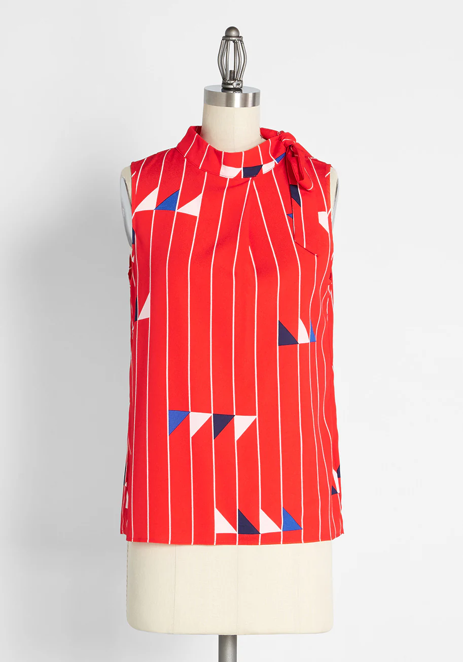 Sails On the Horizon Sleeveless Blouse - Olabens