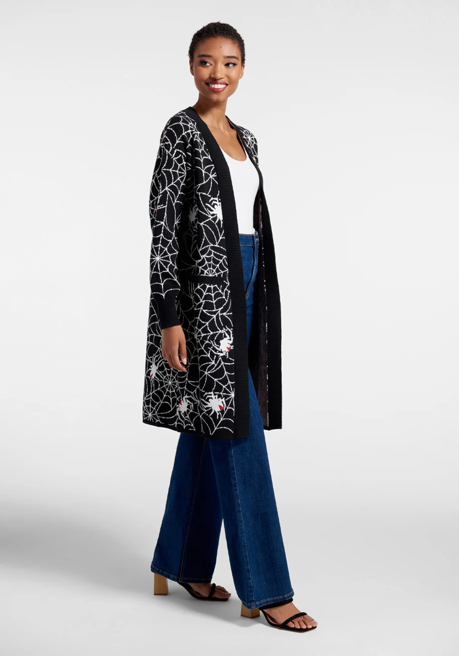 Black Widow Maker Longline Cardigan - Olabens
