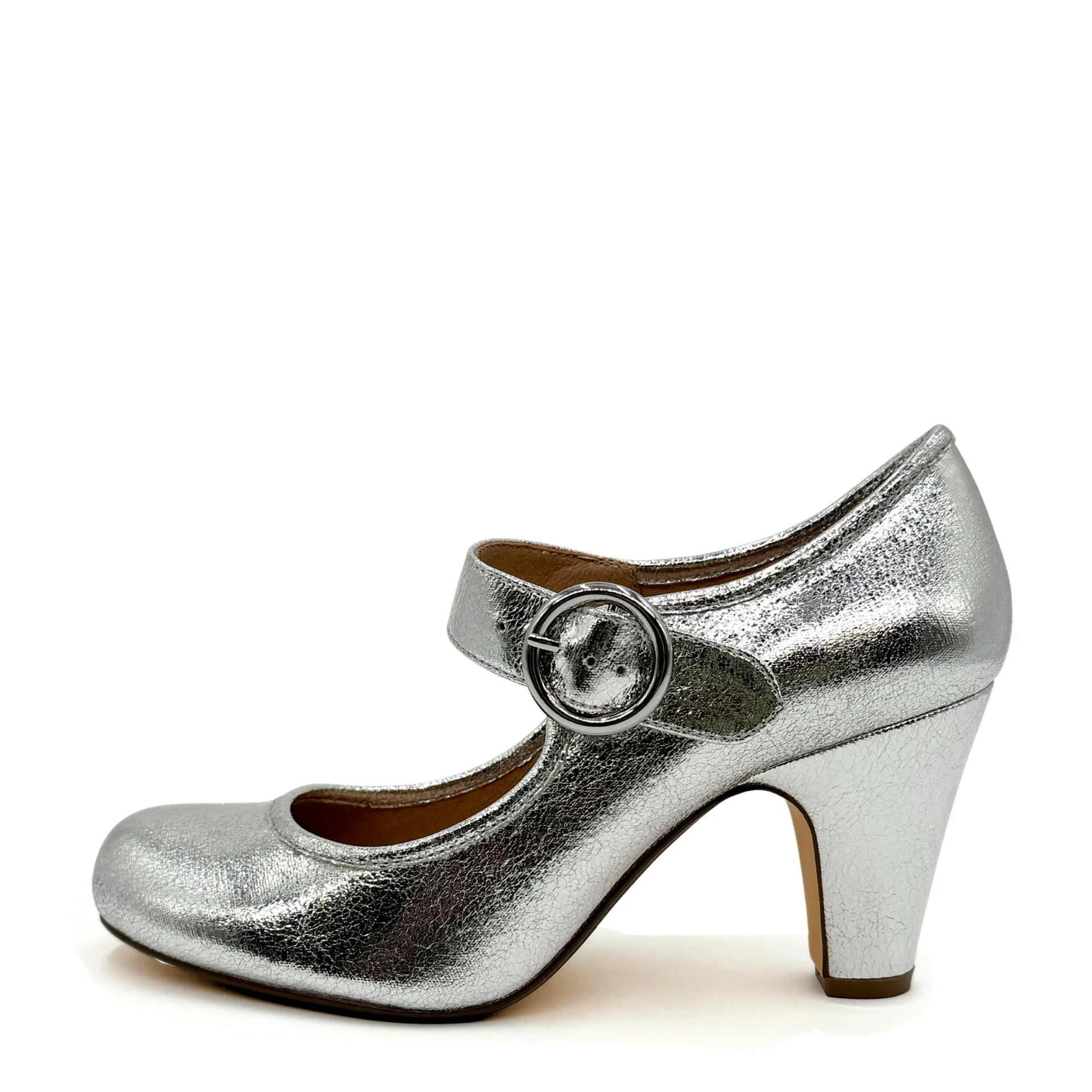 Madeline Metallic Mary Jane Heels - Olabens