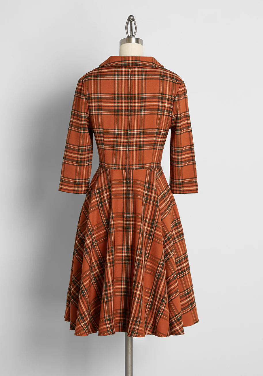 Essence of Autumn Fit and Flare Dress - Olabens