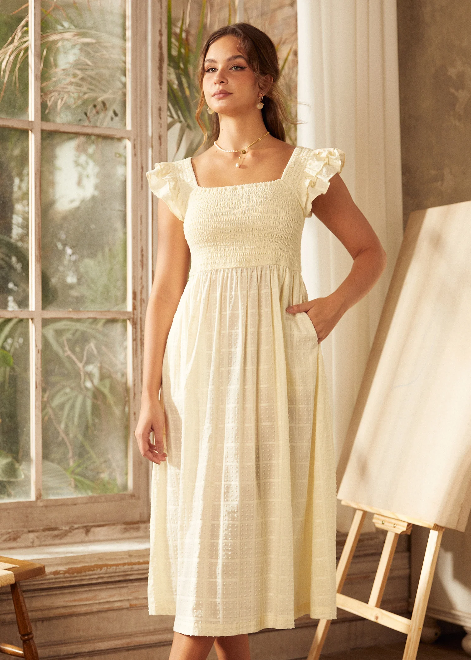 Flair and Square Babydoll Dress - Olabens