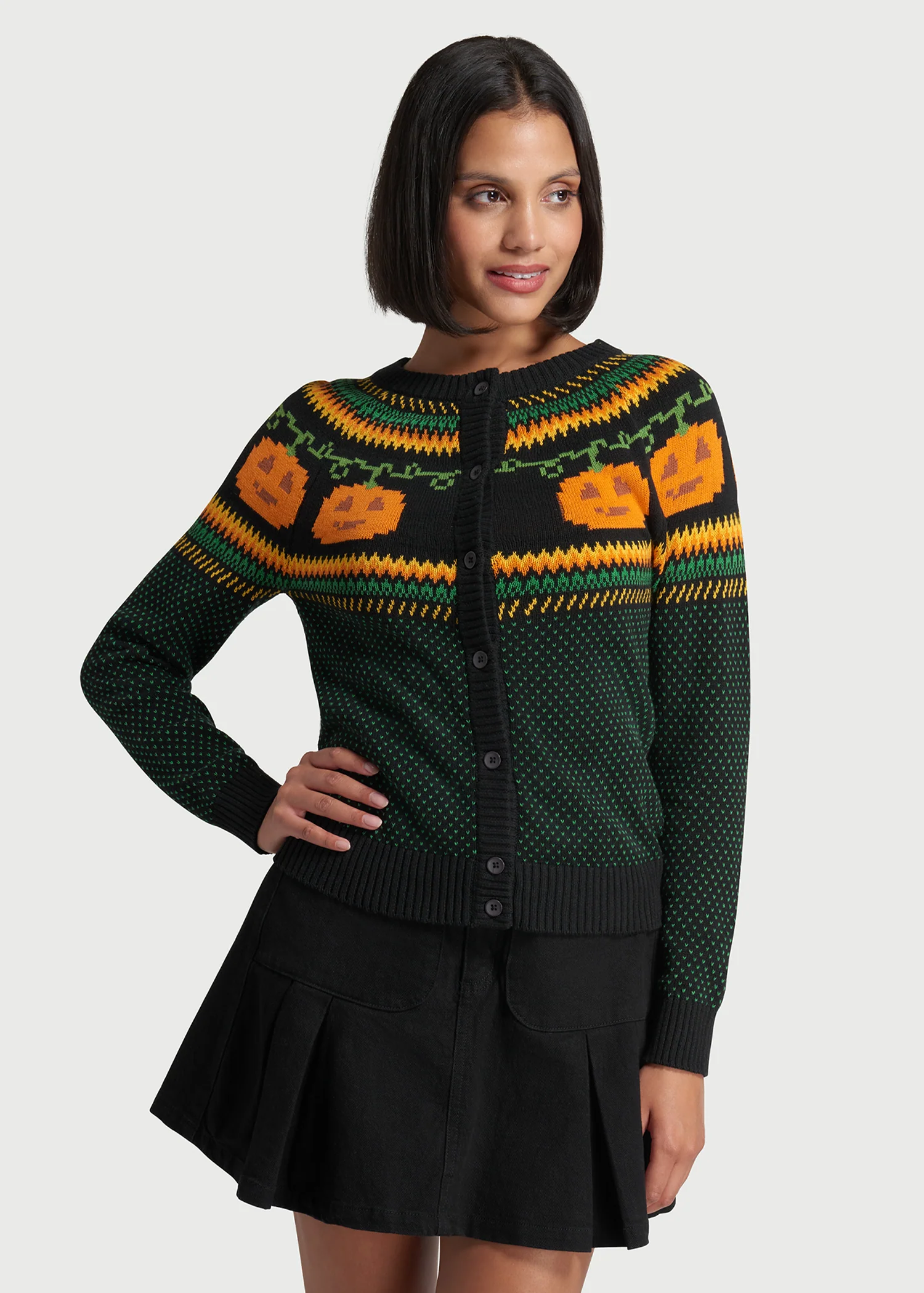 Give 'Em Pumpkin To Talk About Fair Isle Cardigan - Olabens