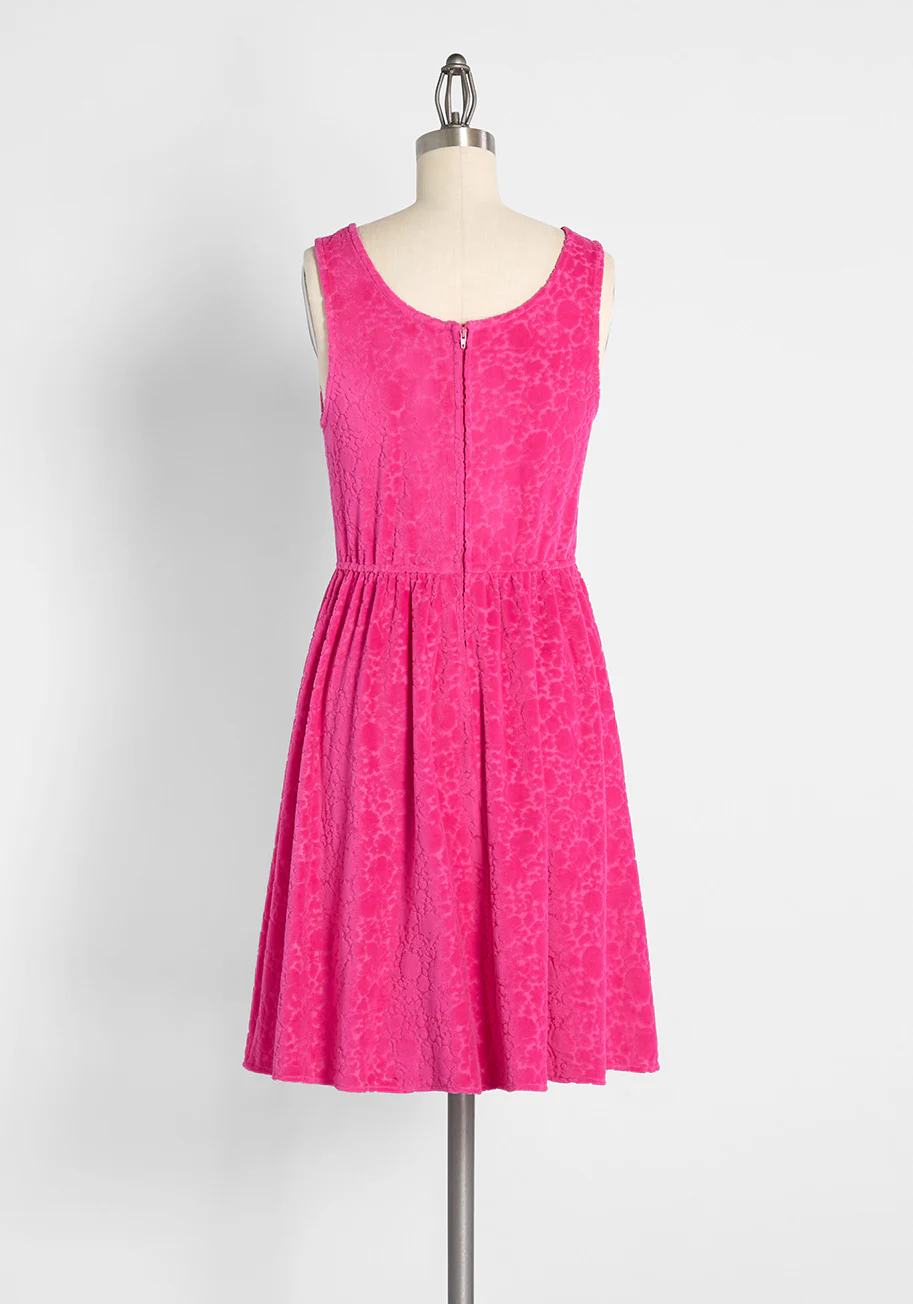 Optimistic Effect Velour Sleeveless Dress Sweet Berry - Olabens