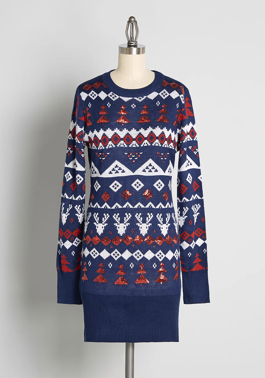 Decked Out and Darling Sweater Dress - Olabens