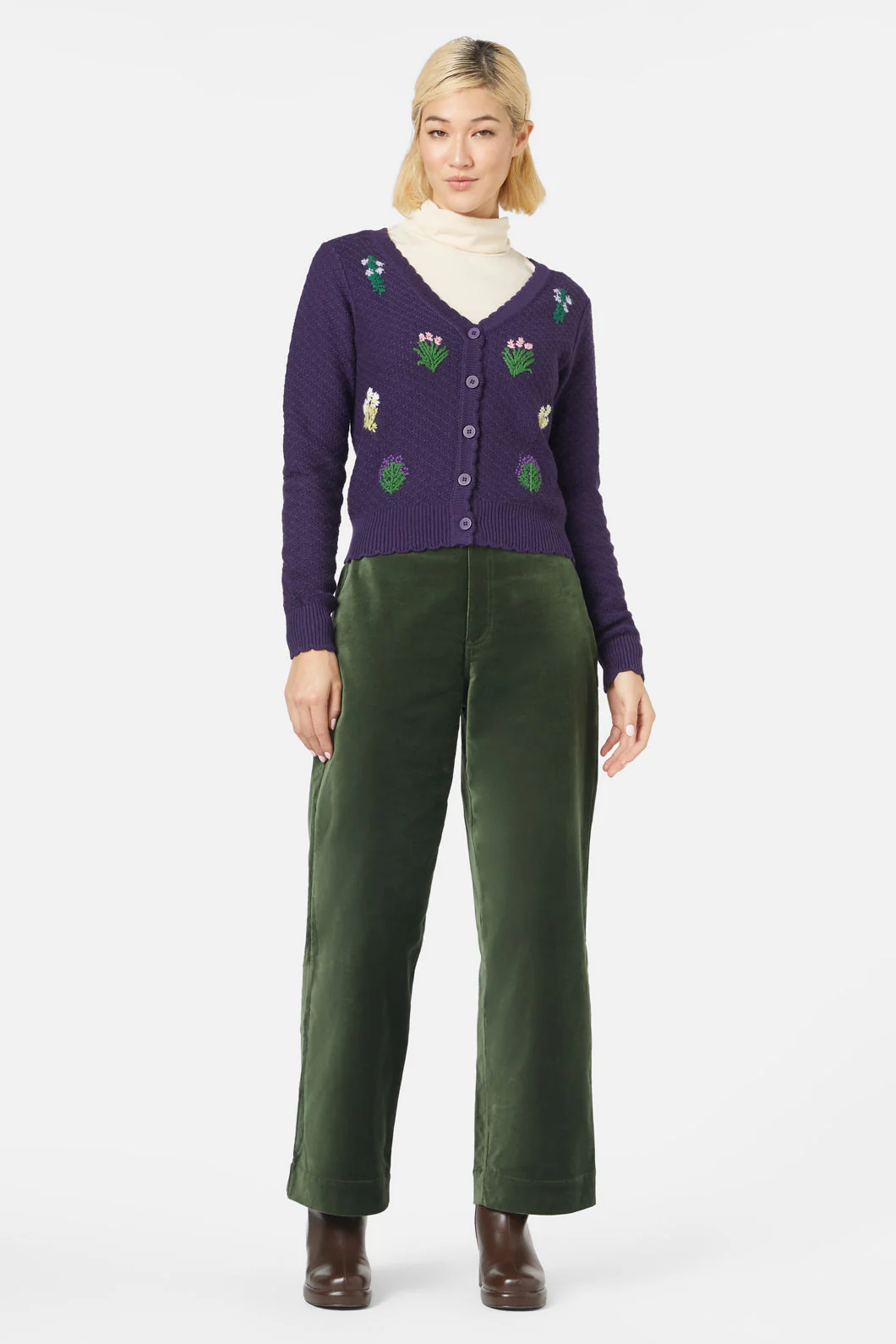 Herb Embroidered Cardi - Olabens