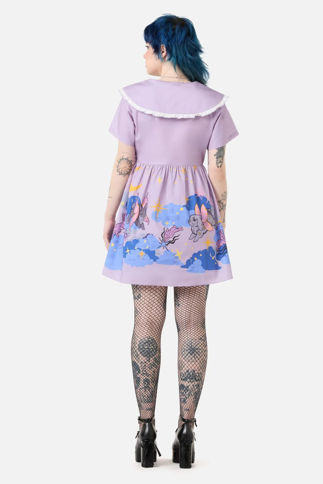 Goodnight Bunny Border Dress - Olabens