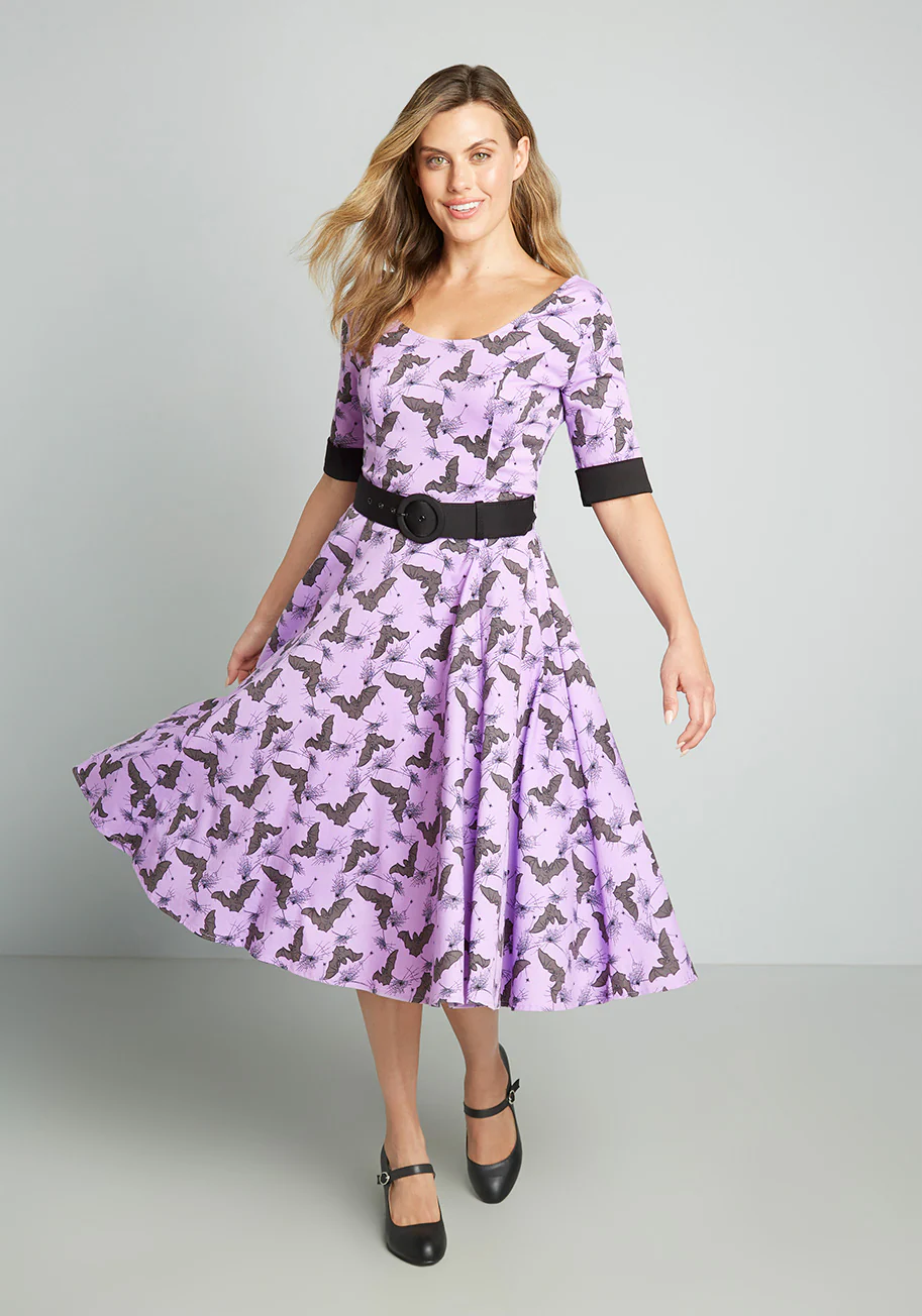 Isnyt x Collectif Oh So Fearful and Bright Swing Dress - Olabens