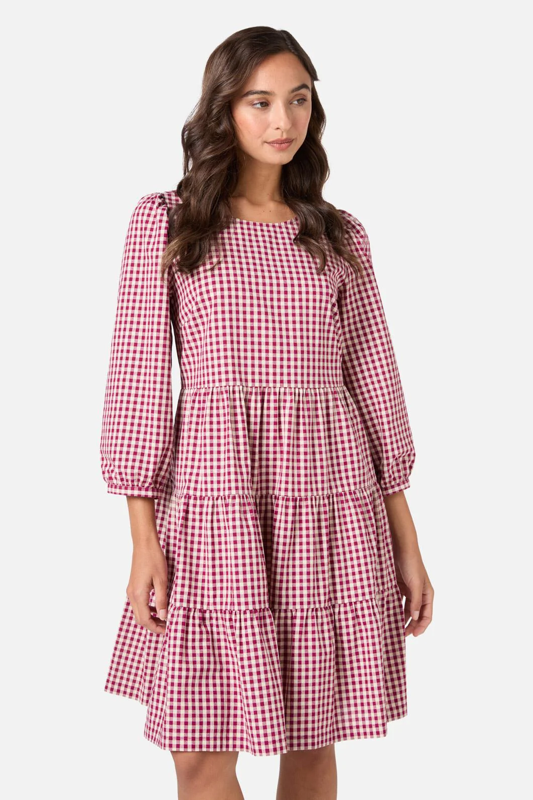Renae Check Smock Dress - Olabens