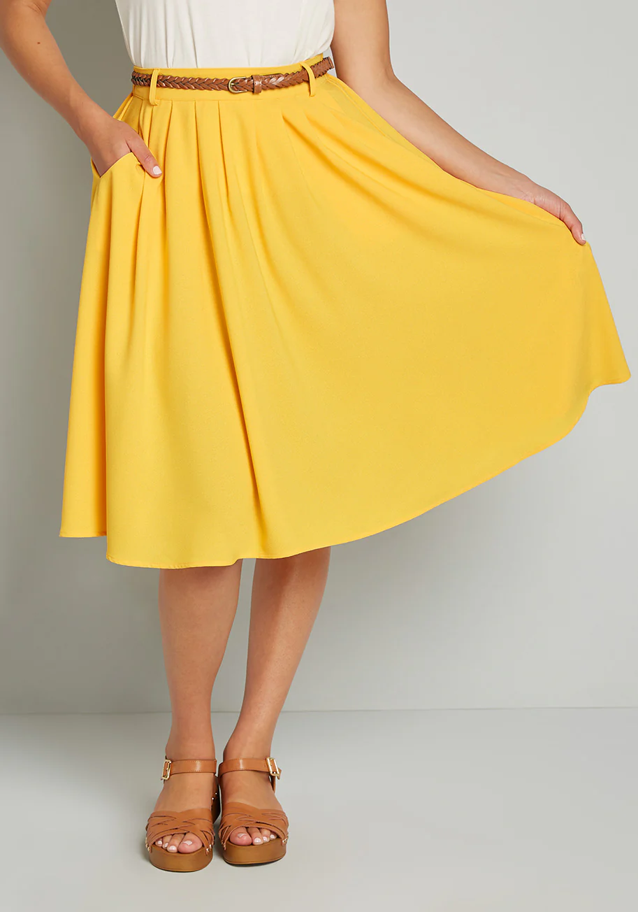 Breathtaking Tiger Lilies Midi Skirt - Olabens
