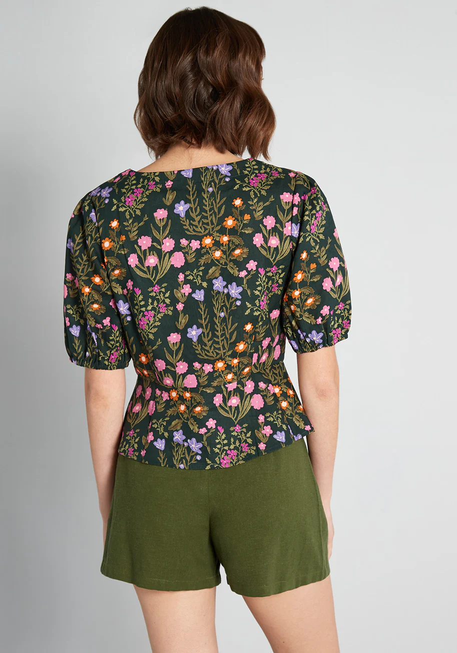 Spring Is Here Floral Peplum Blouse - Olabens