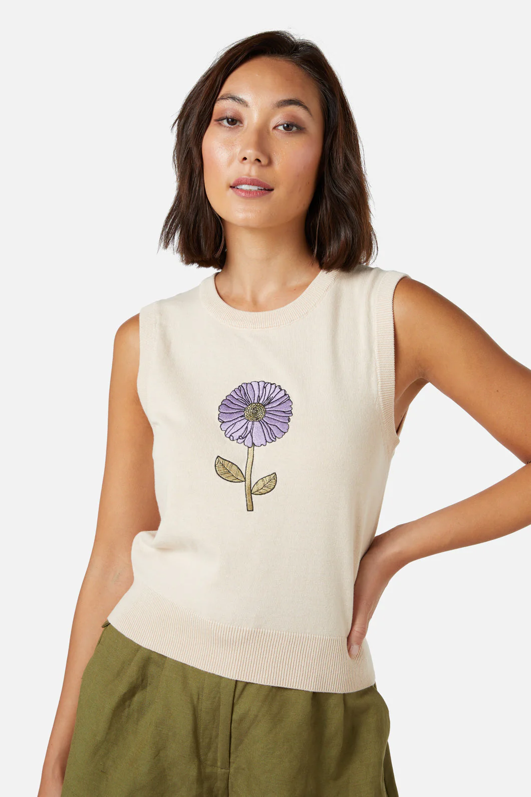 Fresh Blooms Embroidered Vest - Olabens
