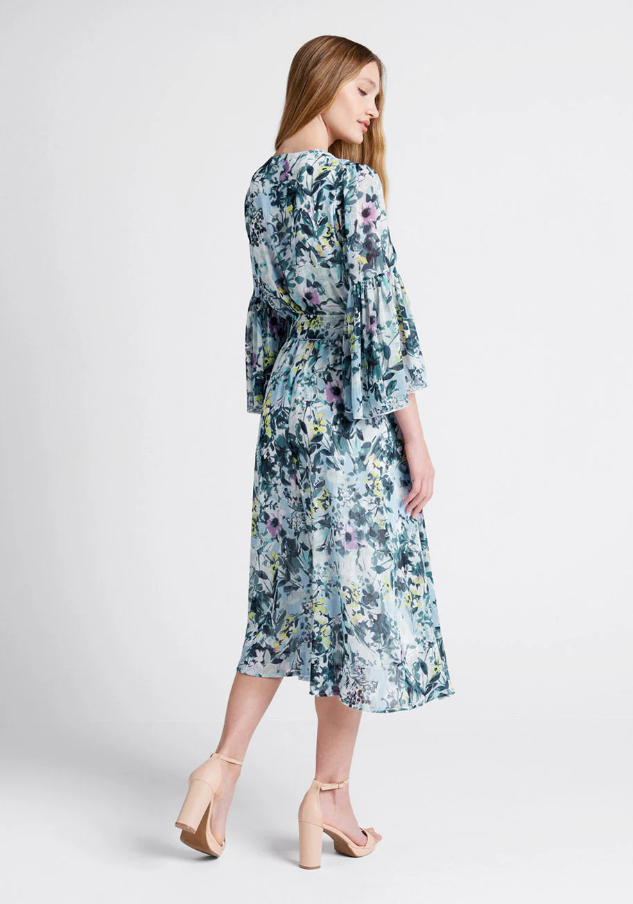 Flurry of Florals Midi Dress - Olabens
