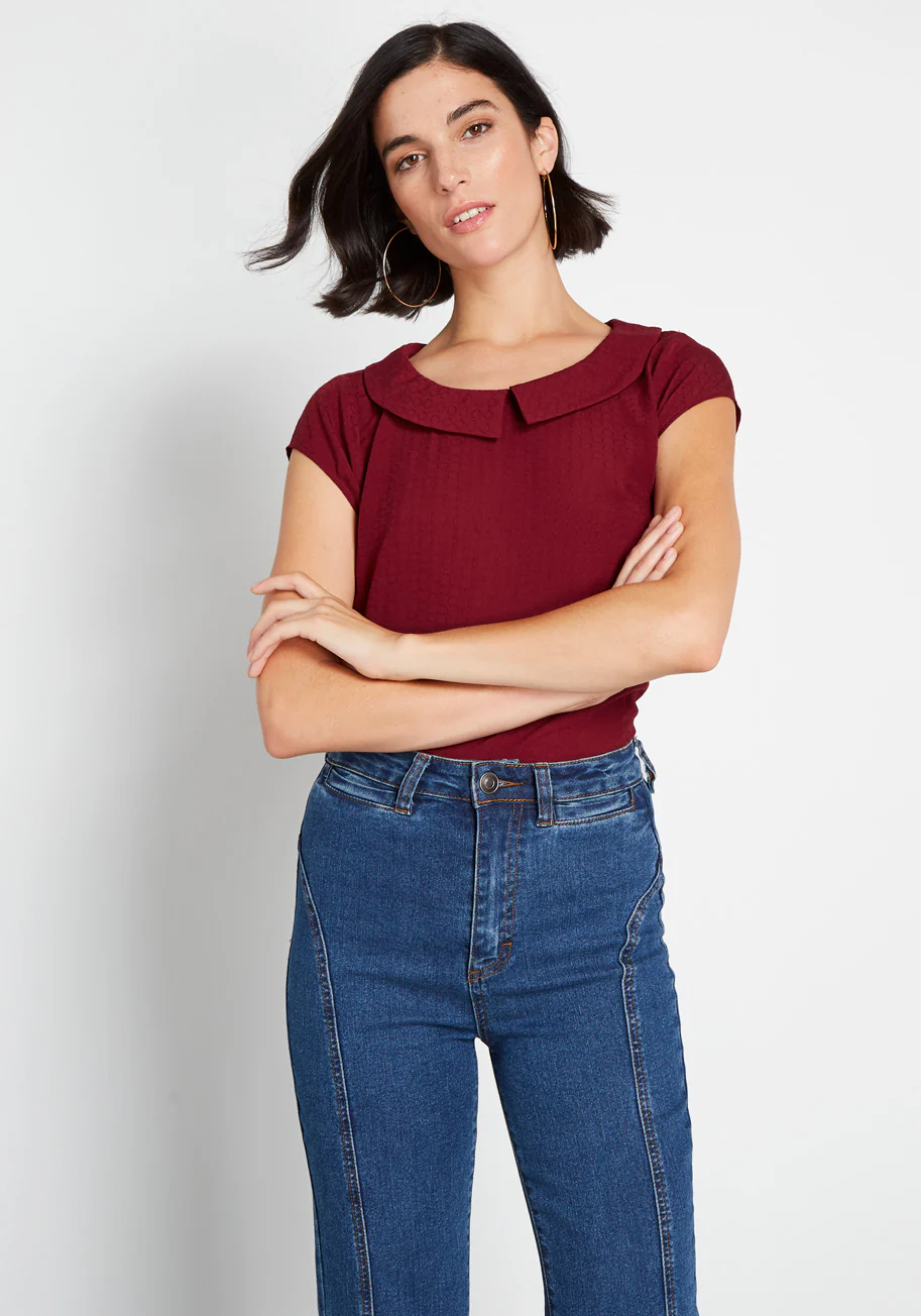 Adorable Around the Edges Collared Top - Olabens