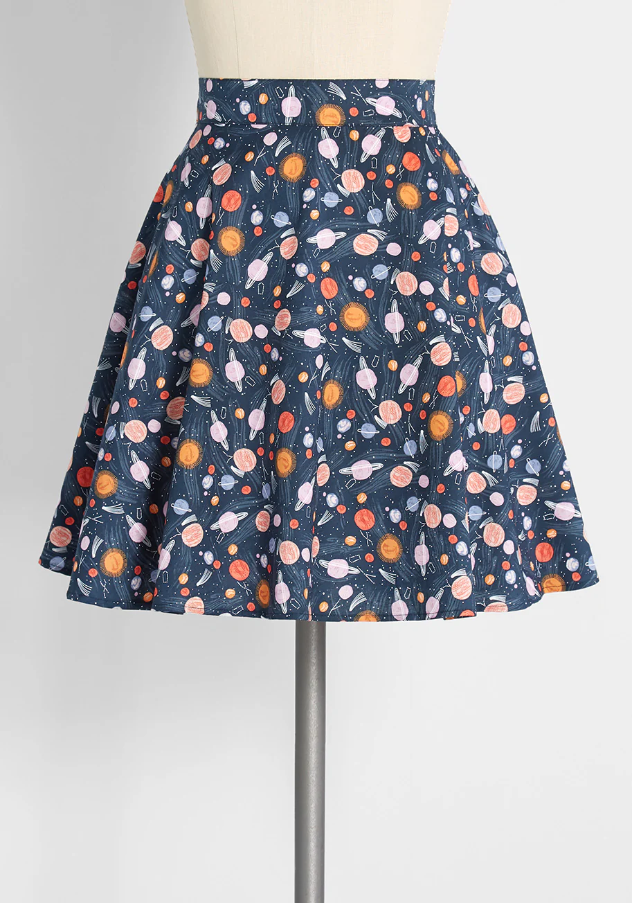 Always In Orbit Skater Skirt - Olabens