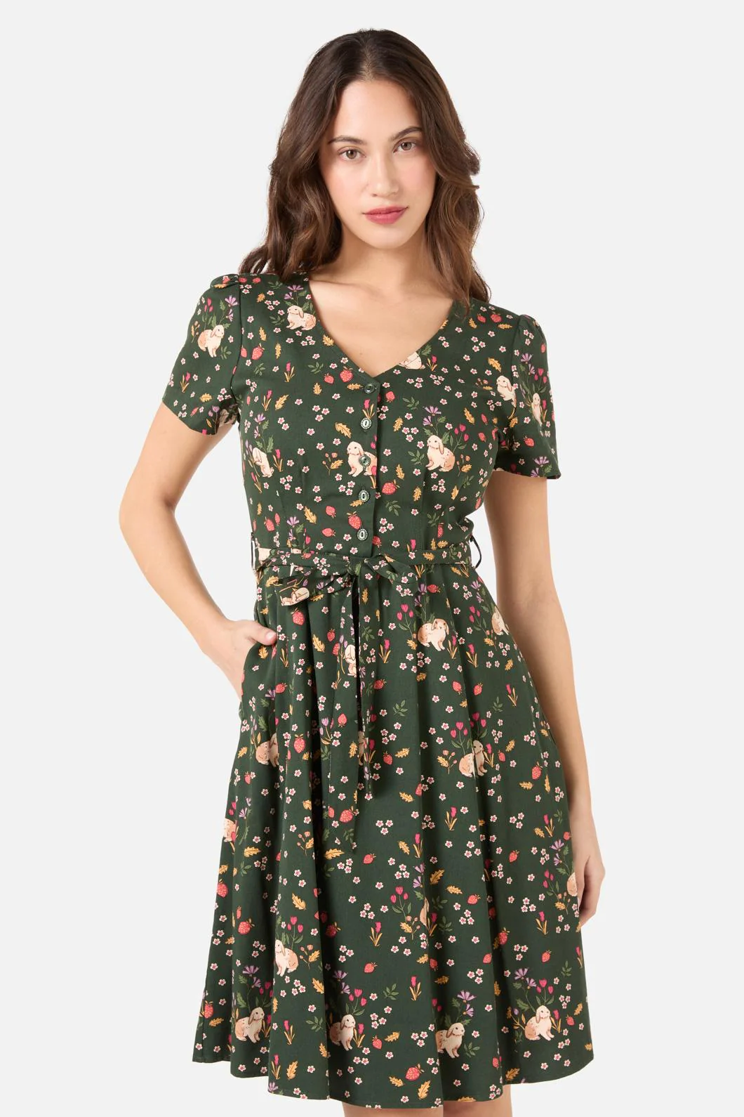 Coco Rabbit A-Line Dress - Olabens