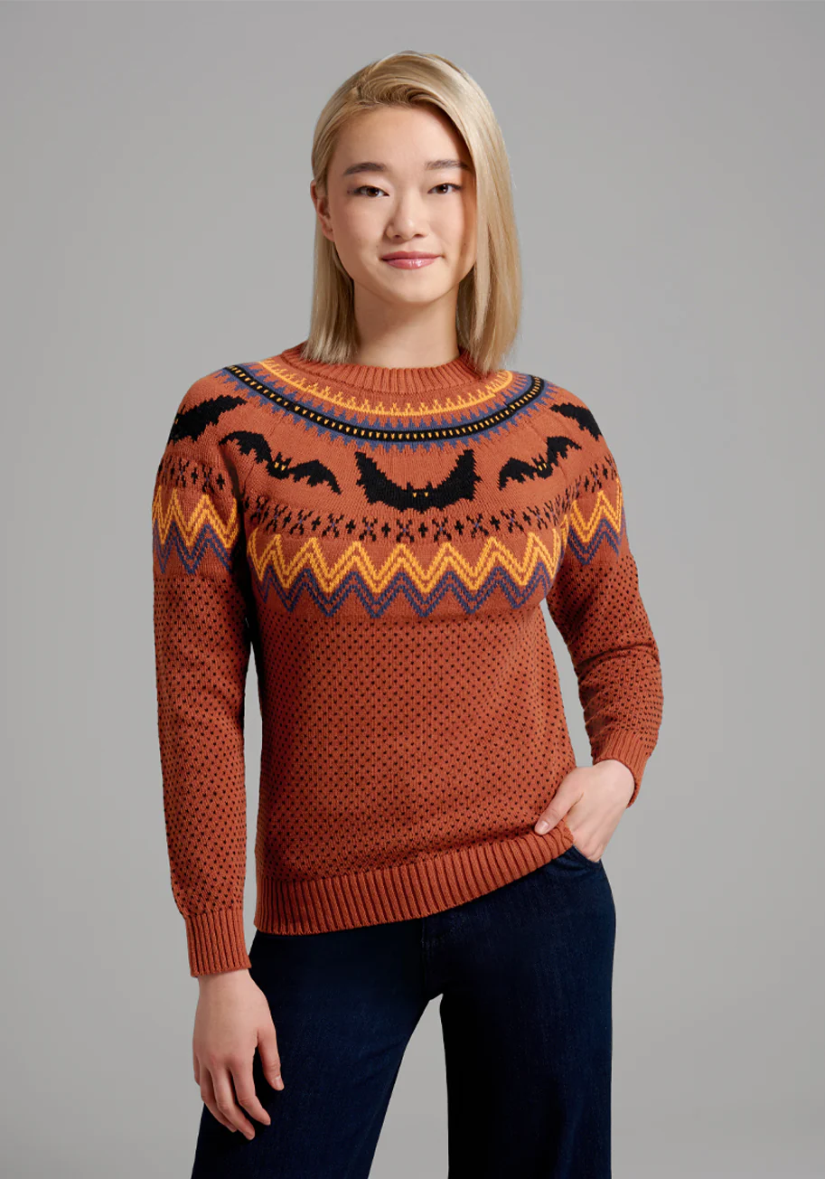 It Be Like 'Bat' Fair Isle Sweater - Olabens