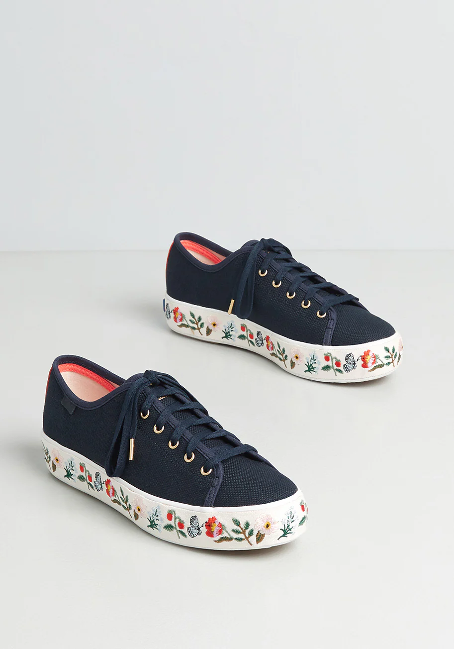Keds x Rifle Paper Co. Forevermore Foliage Platform Sneaker - Olabens
