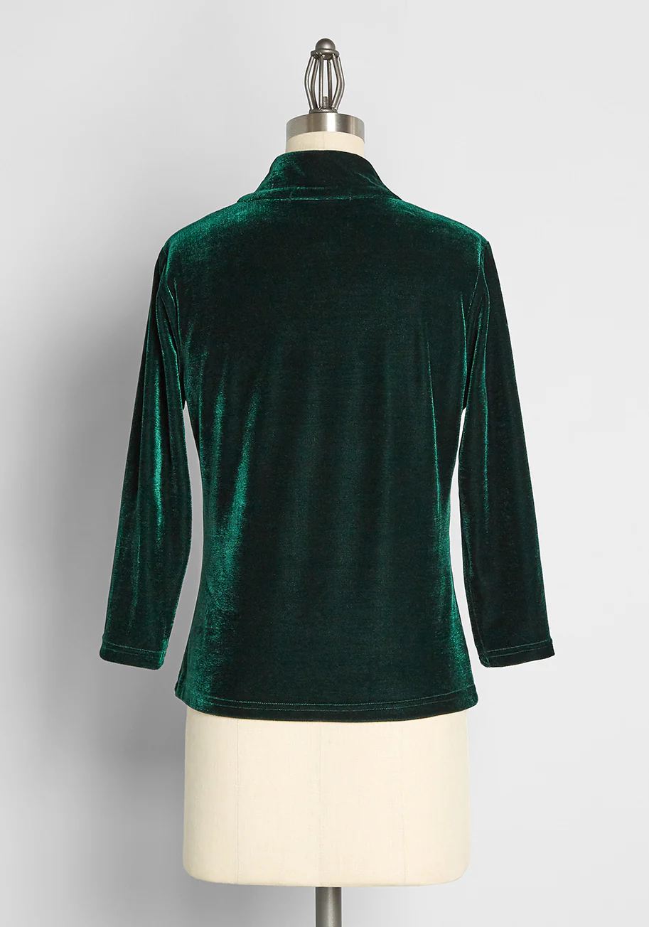 Christmas Charisma Long Sleeve Velvet Top - Olabens