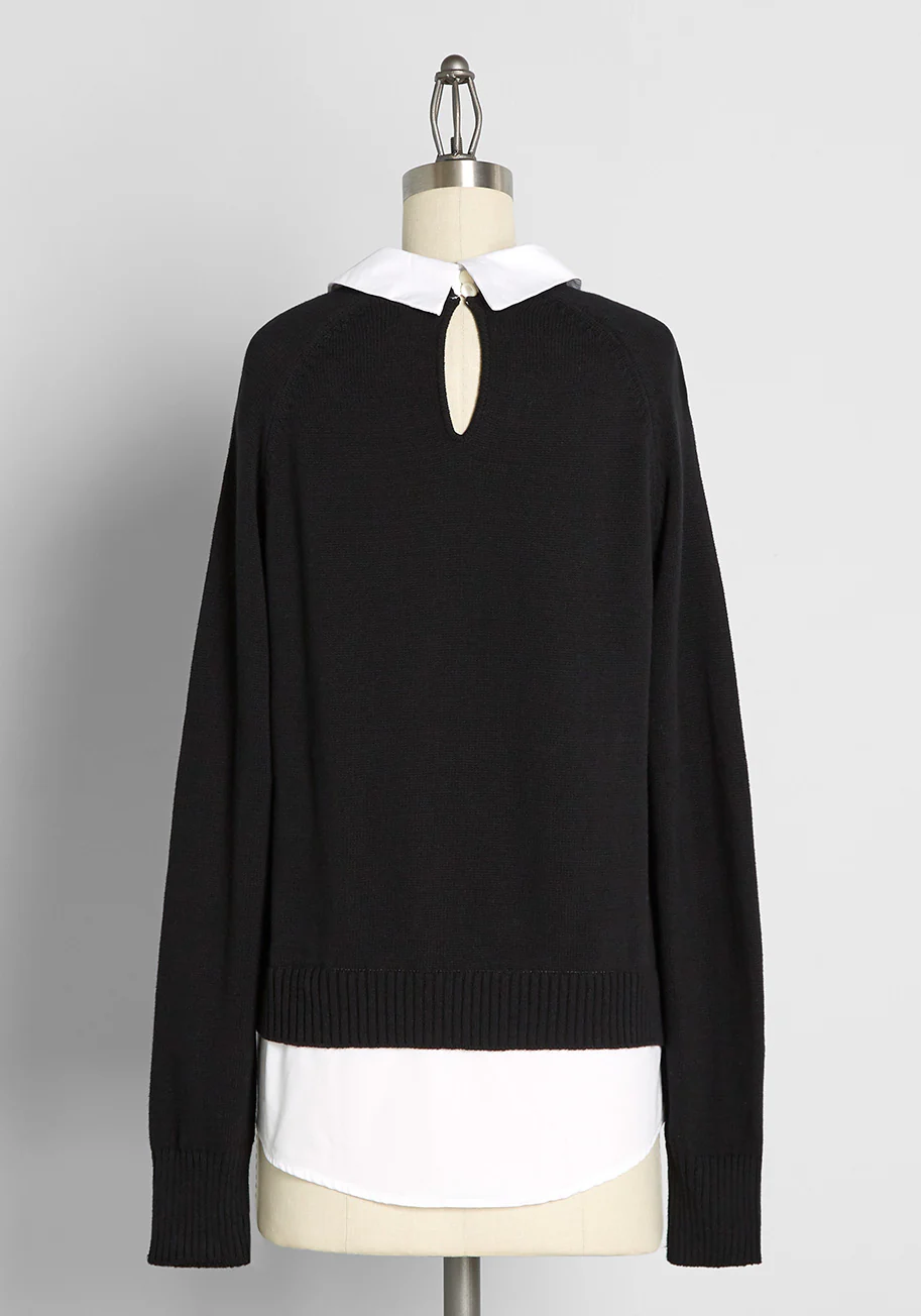 Holiday Lane Embroidered Twofer Sweater - Olabens