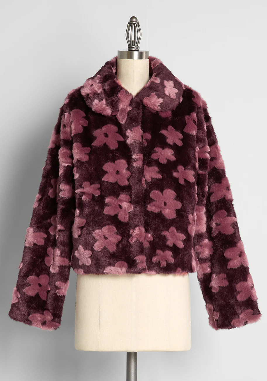 Isnyt x Princess Highway Crazy For Daisies Faux Fur Coat - Olabens