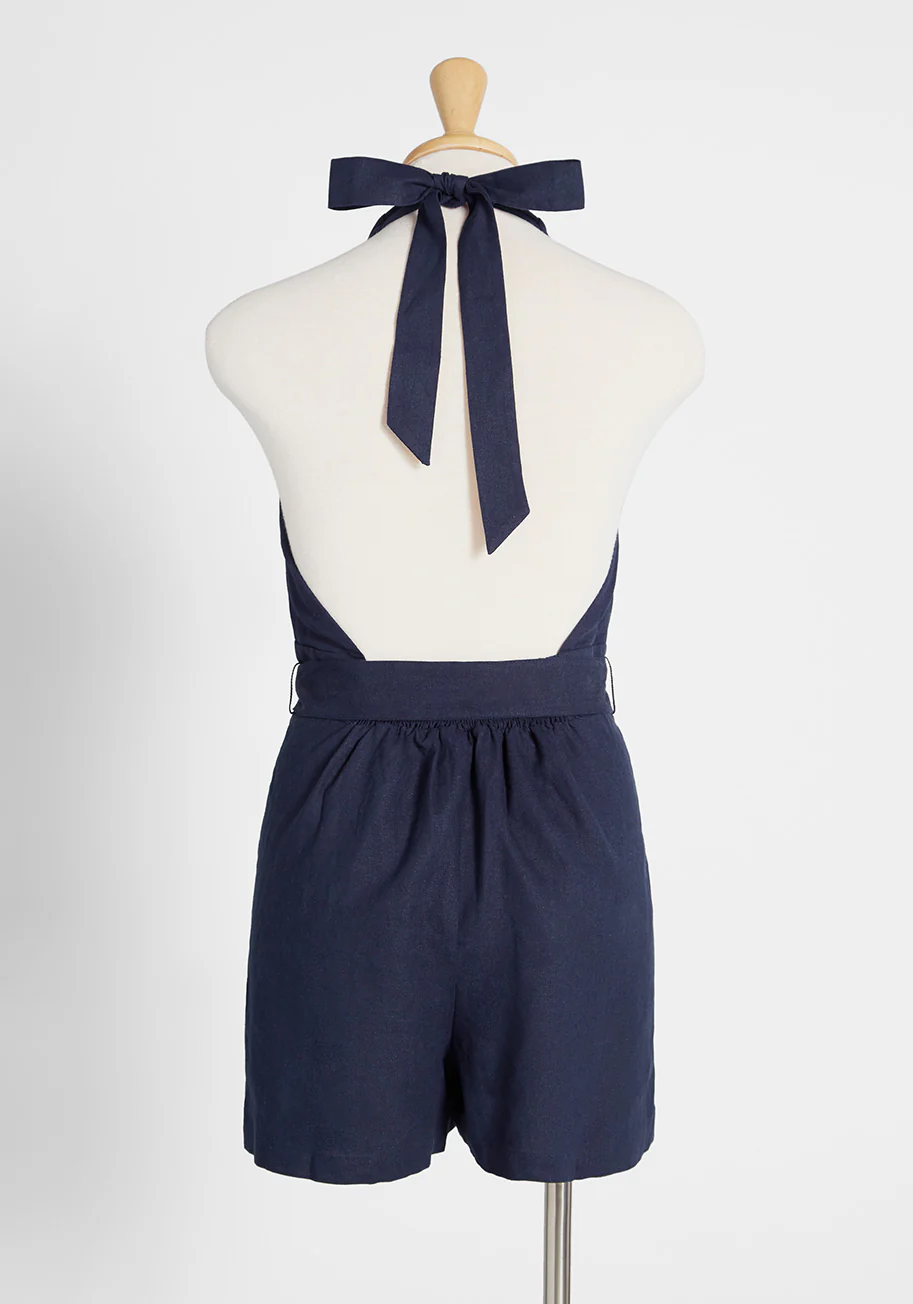 The Places You'll Bow Halter Neck Romper - Olabens