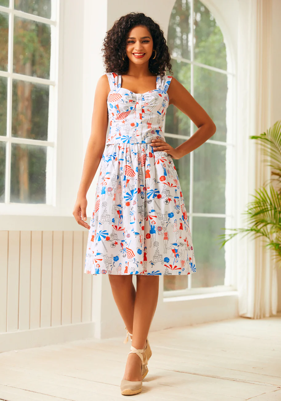 Seaside Mosaic Sleeveless Shirt - Olabens