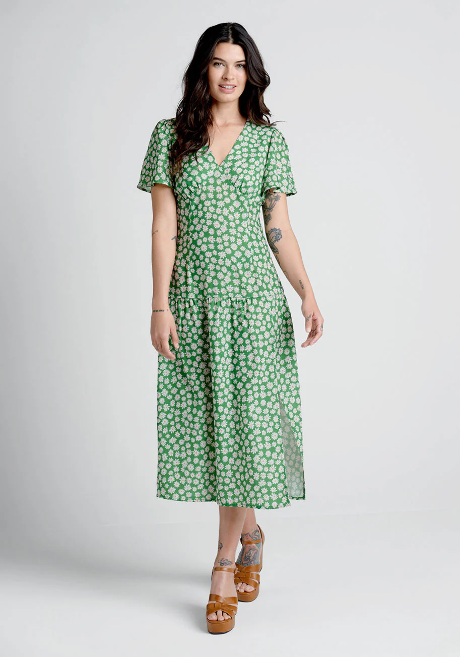 Touch Grass and Smile Midi Dress - Olabens