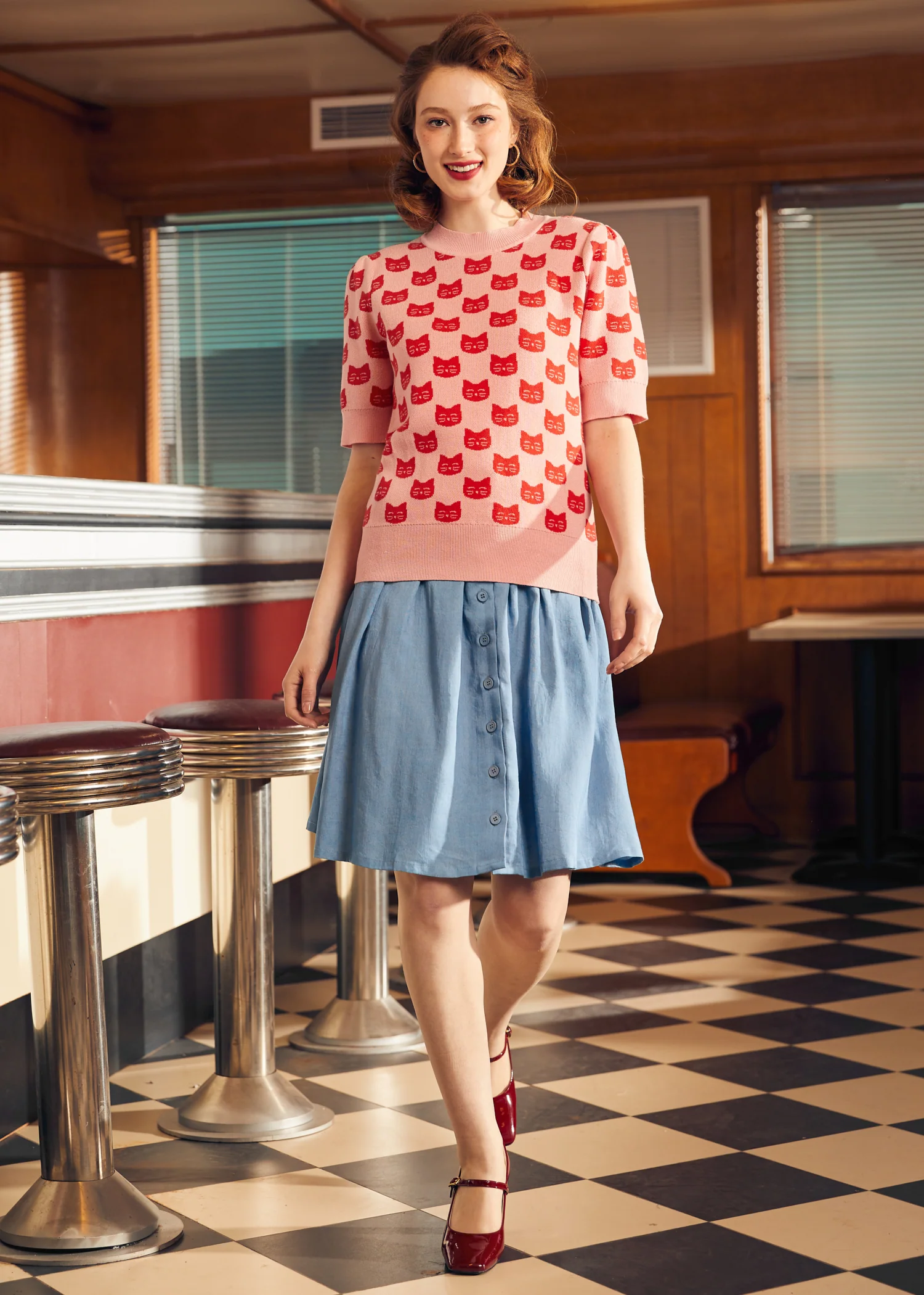 Retro Radiance Puff Shoulder Sweater - Olabens