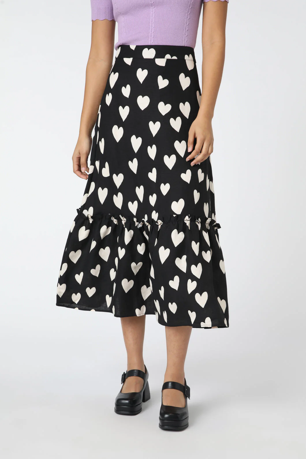 Love Hearts Midi Skirt - Olabens