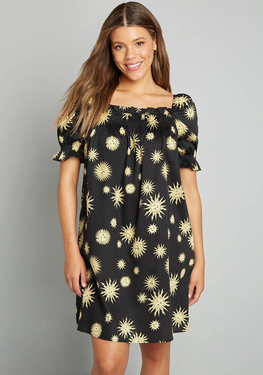 Summertime Garden Stories Smocked Mini Dress - Olabens