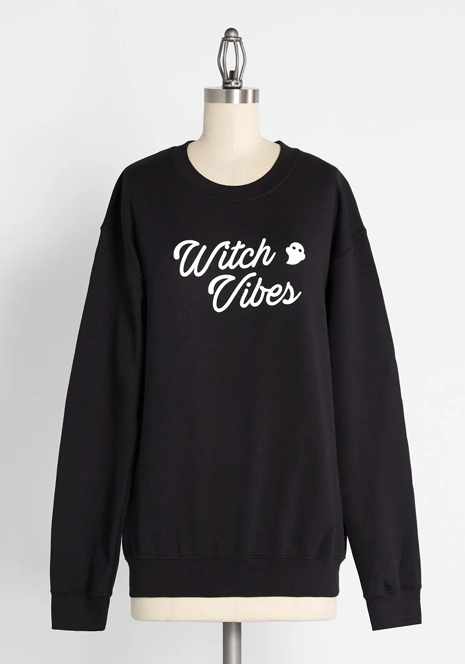 Major Witch Vibes Graphic Sweatshirt - Olabens