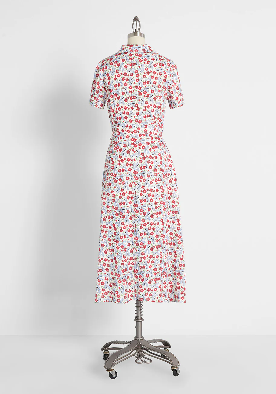 Time Ties When You're Having Fun Midi Shirt Dress - Olabens