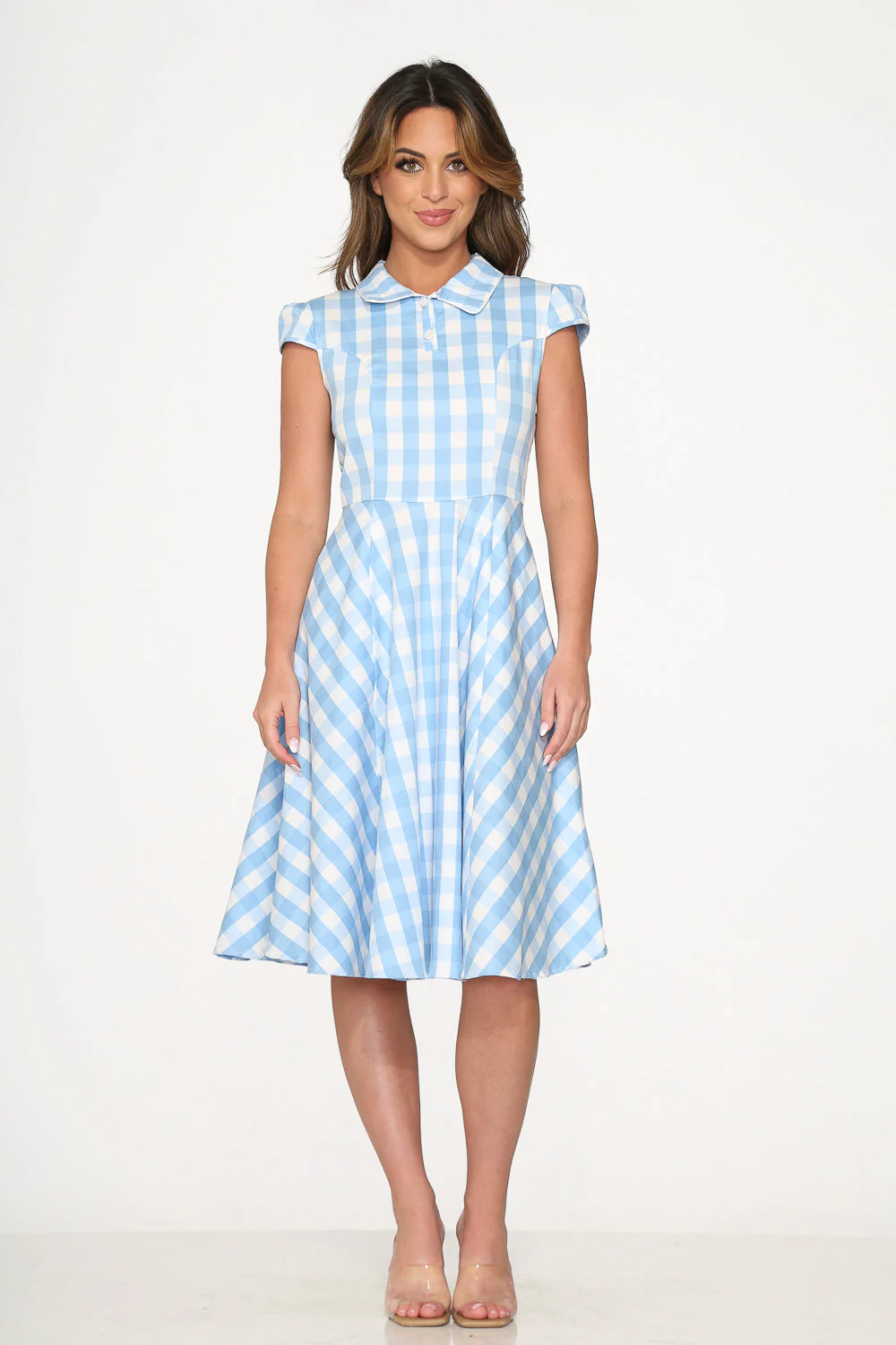Blue Checkmate Swing Dress - Olabens