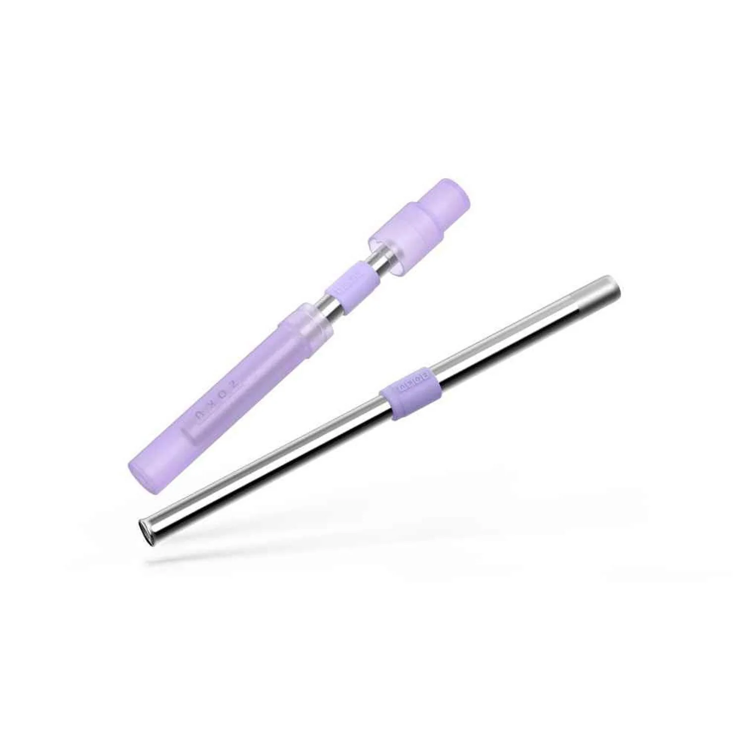 ZOKU Stainless Steel Reusable Bubble Tea Pocket Straw (Carrying Case & Cleaning Brush Included) - Purple  Fixed Size - Olabens