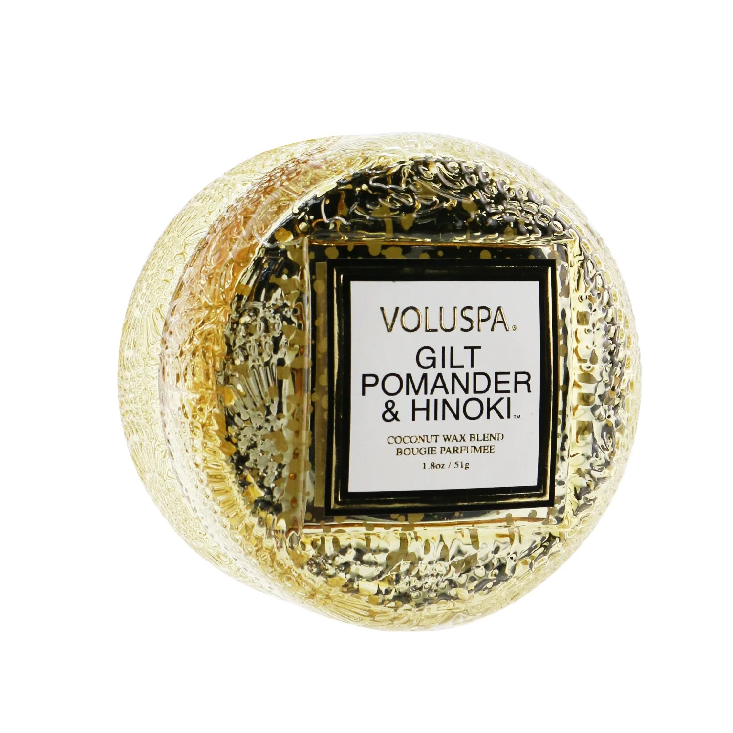 Voluspa Macaron Candle - Gilt Pomander & Hinoki  51g/1.8oz - Olabens