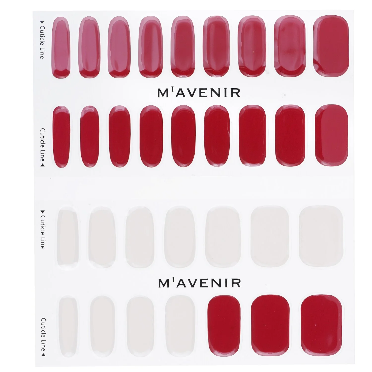 Mavenir Nail Sticker (Red) - # Burgundy Day Nail  32pcs - Olabens
