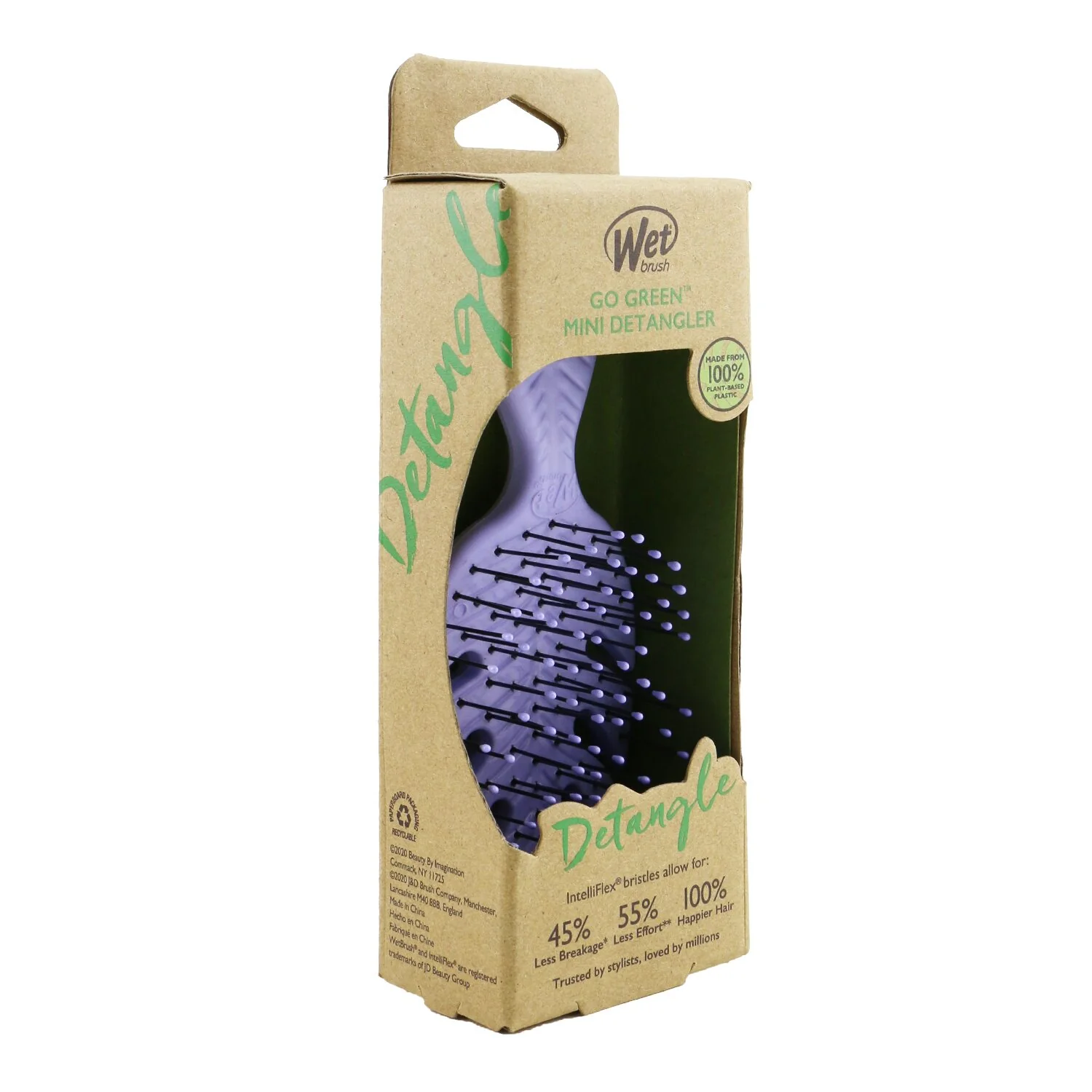 Wet Brush Go Green Mini Detangler - # Purple  1pc - Olabens