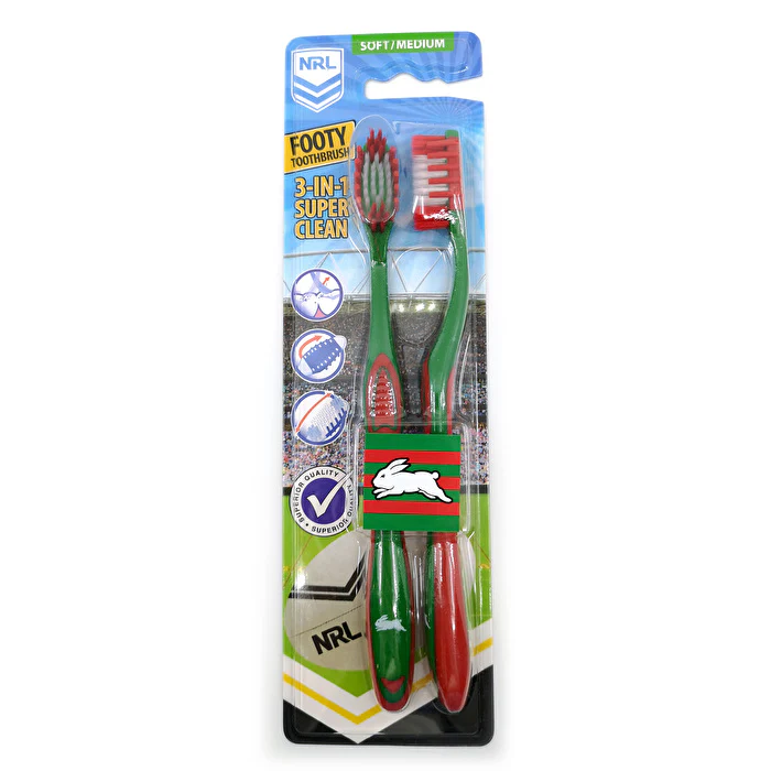 Nrl - 2pk - Sth Sydney Rabbitohs Toothbrushes - Olabens