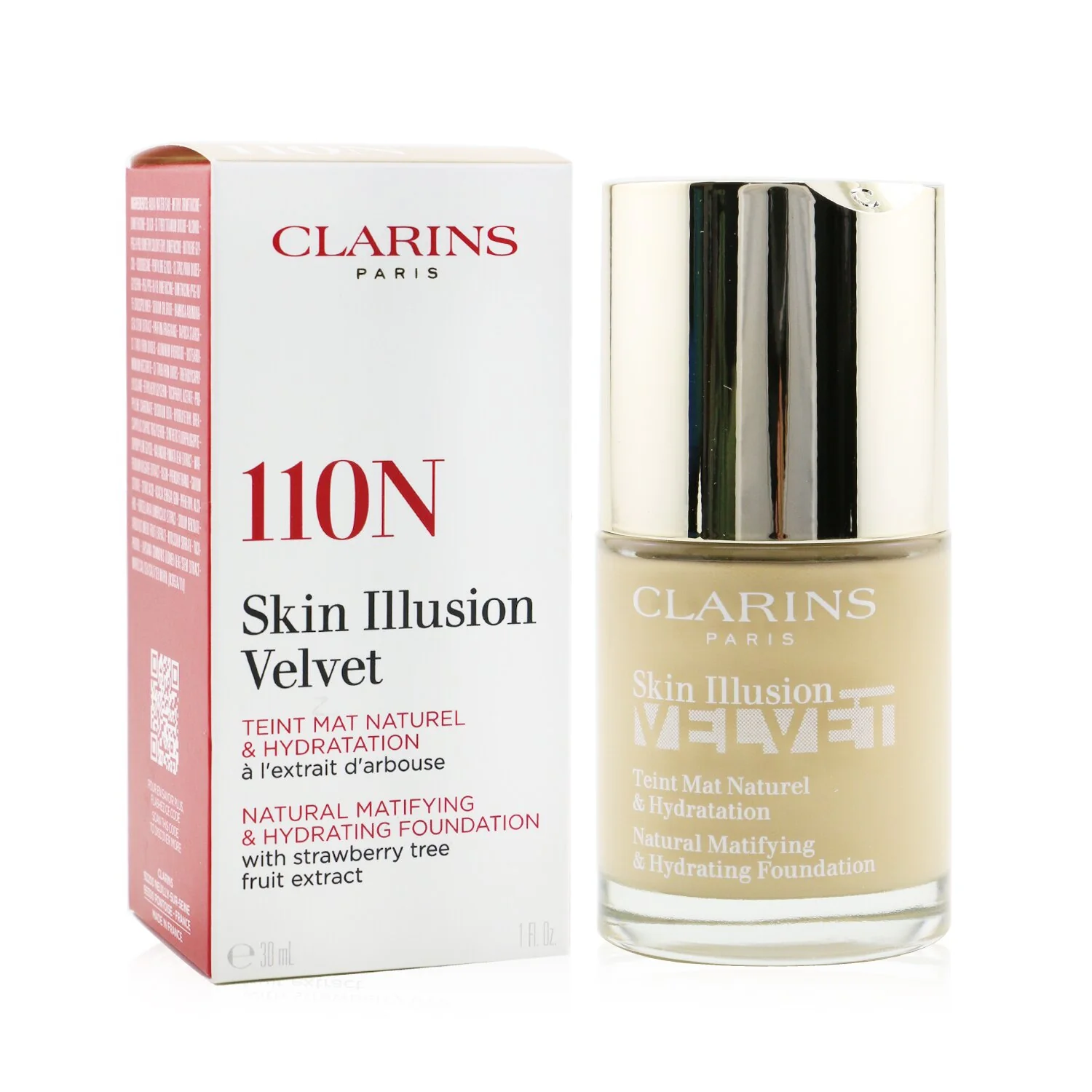 Clarins Skin Illusion Velvet Natural Matifying & Hydrating Foundation - # 110N Honey  30ml/1oz - Olabens