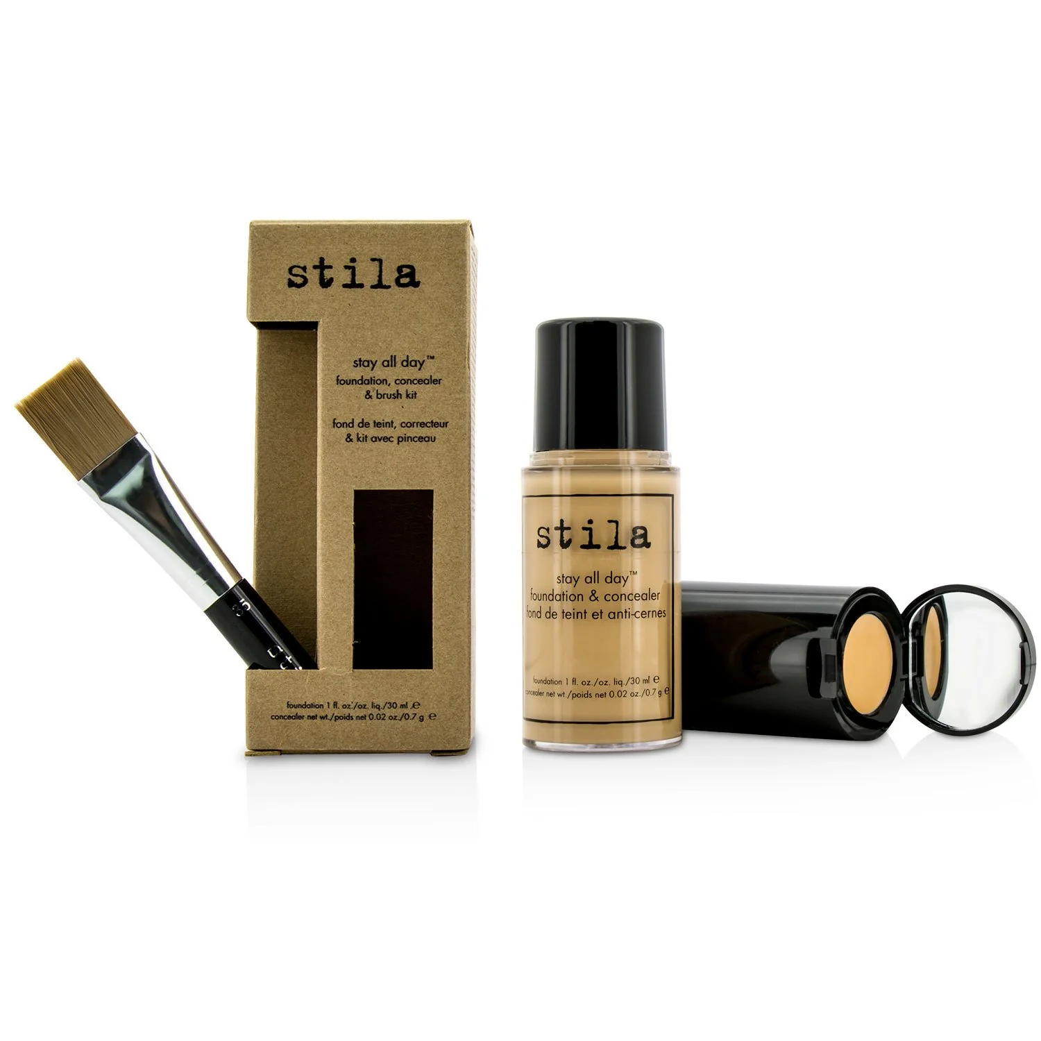 Stila Stay All Day Foundation, Concealer & Brush Kit - # 7 Buff  2pcs - Olabens