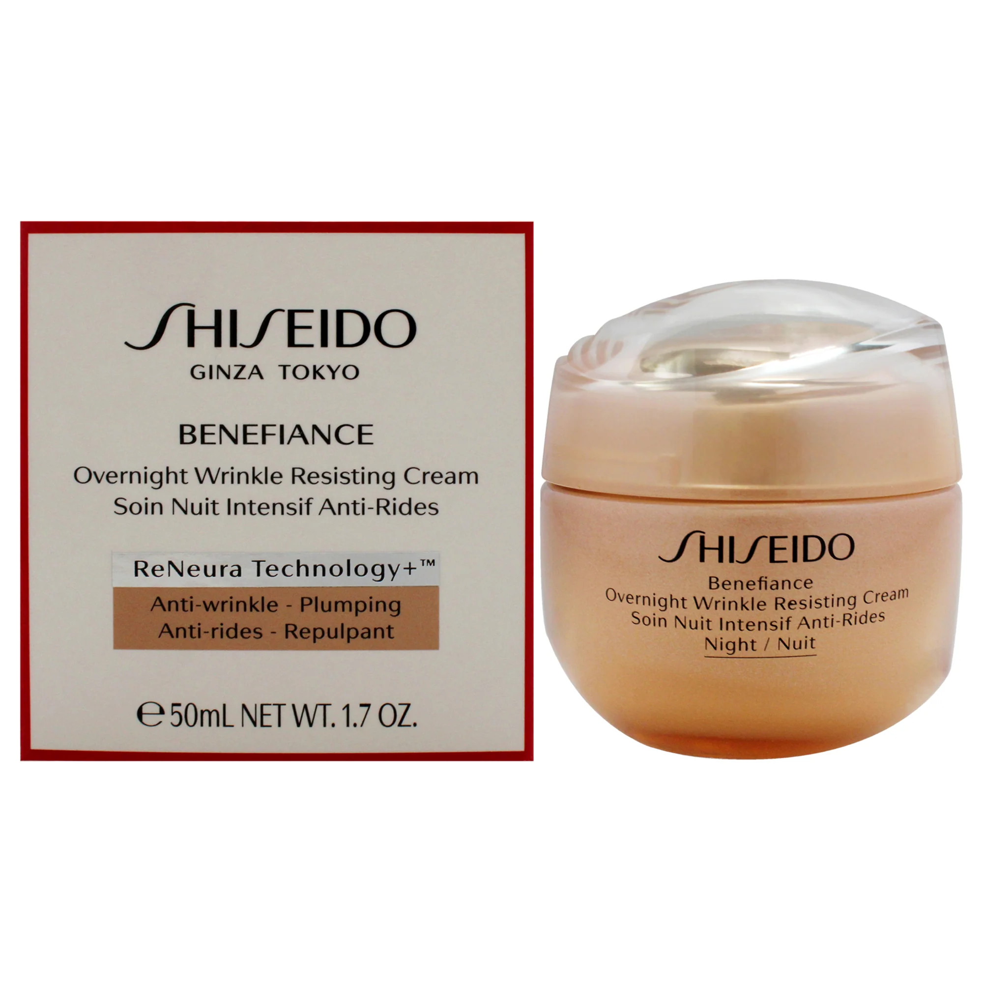 Benefiance Overnight Wrinkle Resisting Cream by Shiseido for Women - 1.7 oz Cream - Olabens