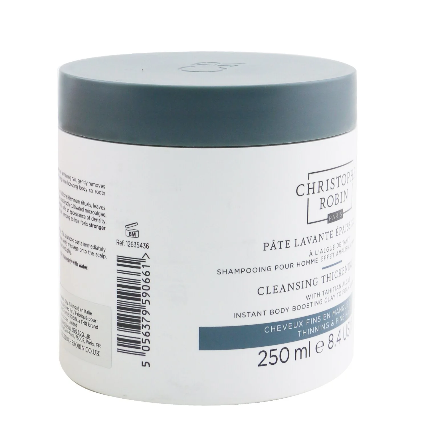 Christophe Robin Cleansing Thickening Paste with Tahitian Algae For Men (Instant Body Boosting Clay to Foam Shampoo) - Thinning & Fine Hair  250ml/8.4oz - Olabens