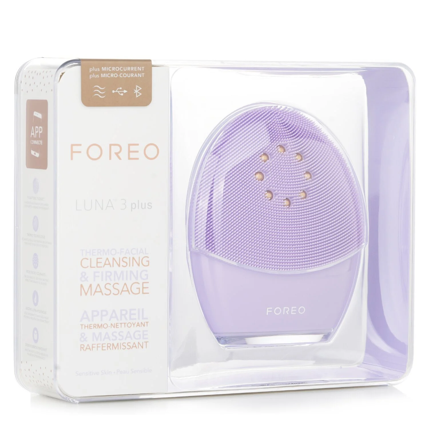 FOREO Luna 3 Plus Thermo Facial Cleansing & Firming Massager (Sensitive Skin)  1pcs - Olabens