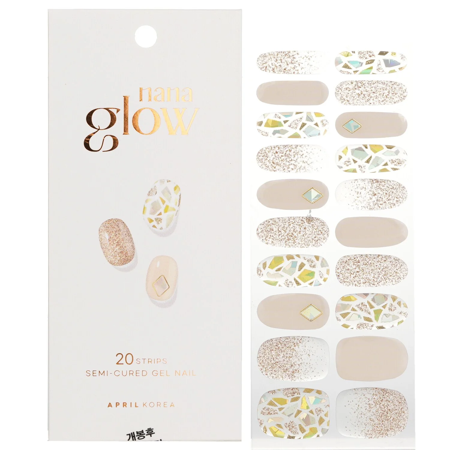 April Korea Nanaglow Nail Sticker - # GN08  20pcs - Olabens
