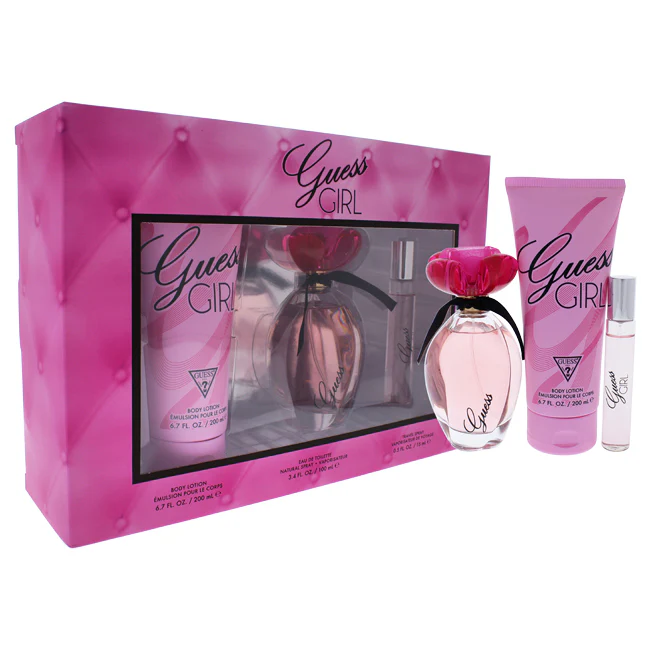 Guess Girl by Guess for Women - 3 Pc Gift Set 3.4oz EDT Spray, 0.5oz EDT Spray, 6.7oz Body Lotion - Olabens