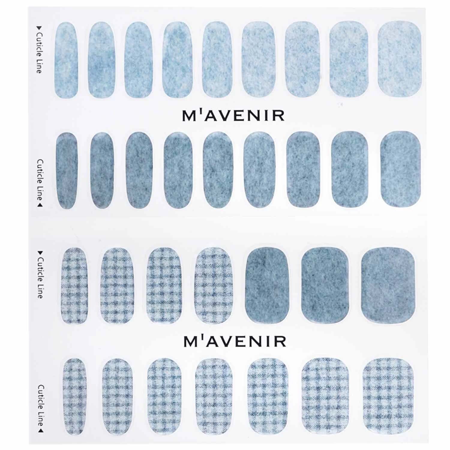 Mavenir Nail Sticker (Blue) - # Daily Knit Nail  32pcs - Olabens