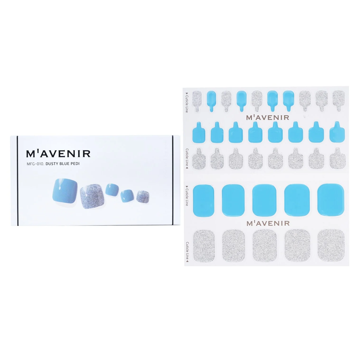 Mavenir Nail Sticker (Assorted Colour) - # Dusty Blue Pedi  36pcs - Olabens