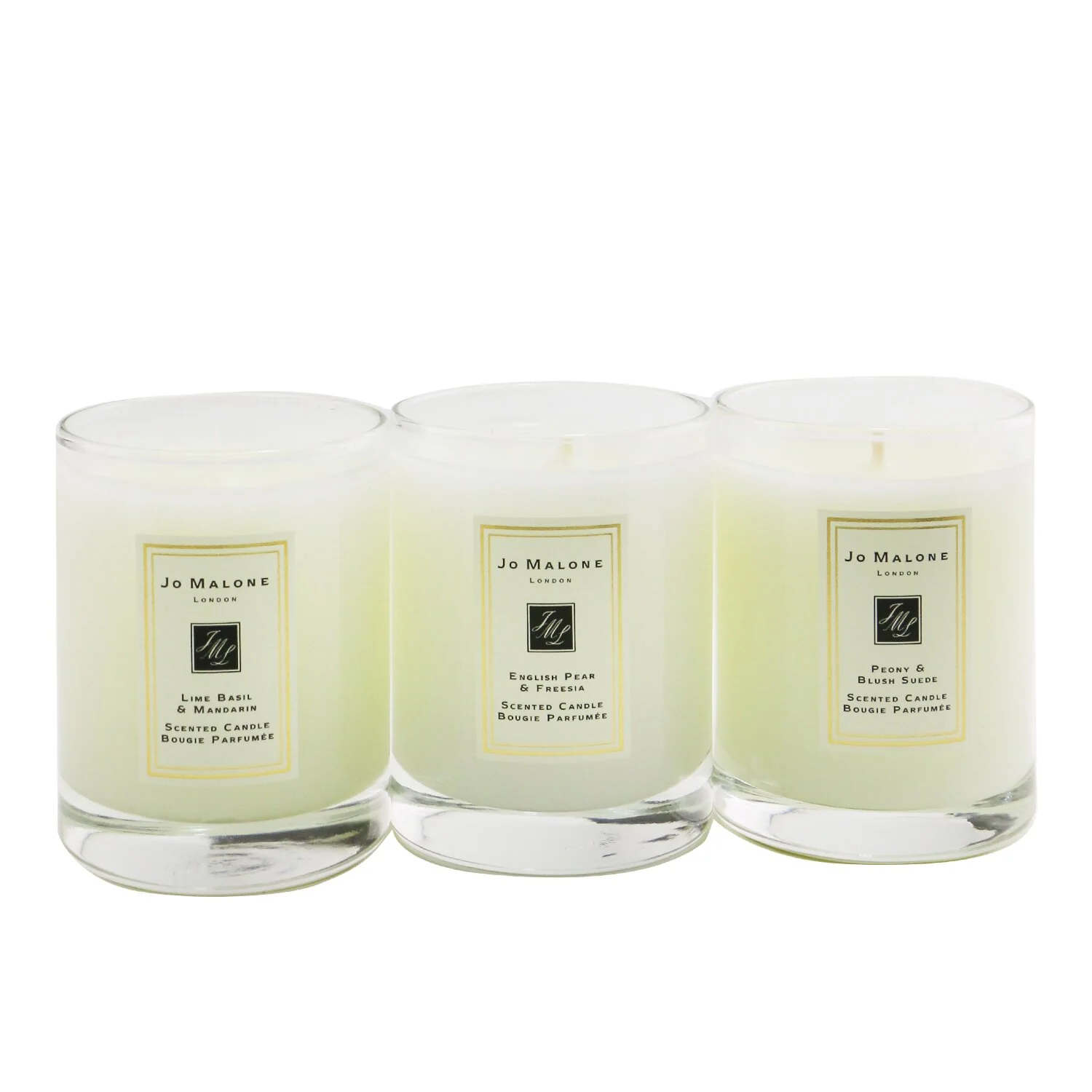Jo Malone Candle Trio Coffret: English Pear & Freesia, Lime Basil & Mandarin, Peony & Blush Suede  3x60g/2.1oz - Olabens