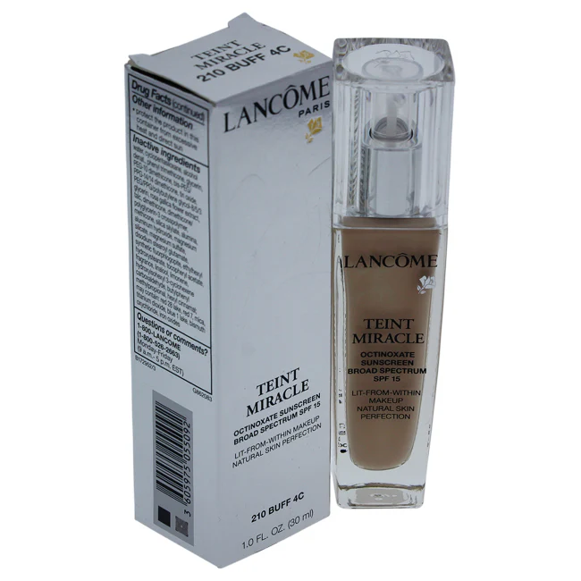 Lancome Teint Miracle Lit-From-Within Makeup Sunscreen SPF 15 - # 210 Buff 4C by Lancome for Women - 1 oz Foundation - Olabens