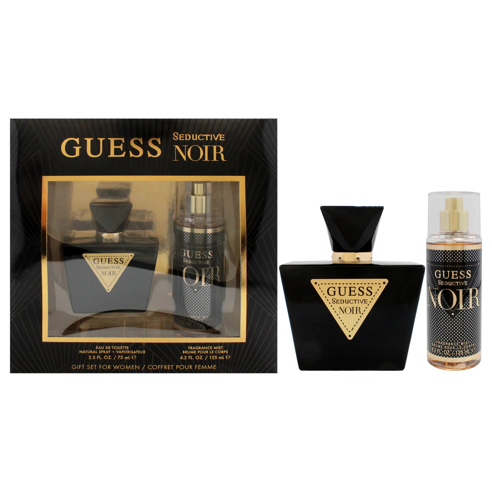Guess Seductive Noir by Guess for Women - 2 Pc Gift Set 2.5oz EDT Spray, 4.2oz Fragrance Mist - Olabens